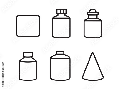 medical bottle clear vision simple line art