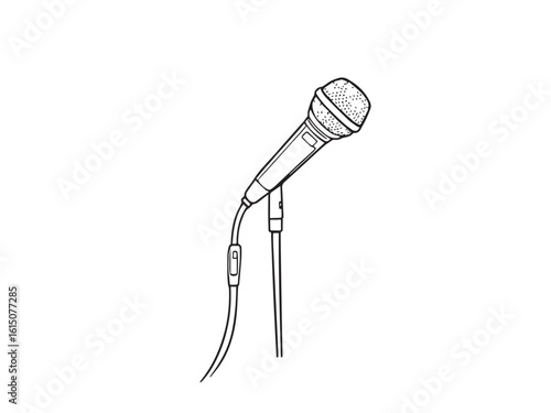 microphone clear vision simple line art