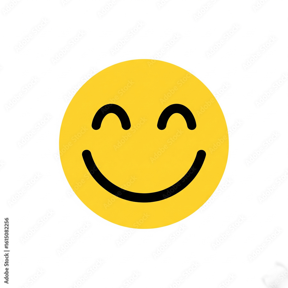 Fototapeta premium Smile emoji symbol in yellow. Generative Ai