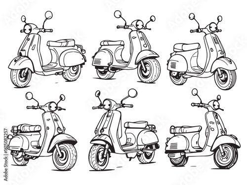 moped clear vision simple line art