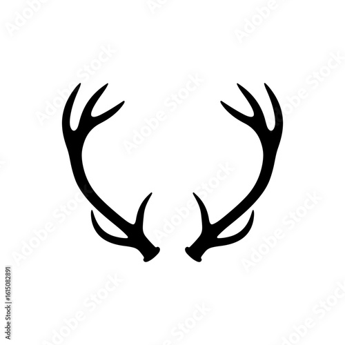 Reindeer antlers silhouette vector flat illustration design.