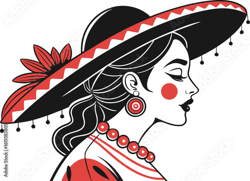 beautiful cinco de mayo mexican woman vector1