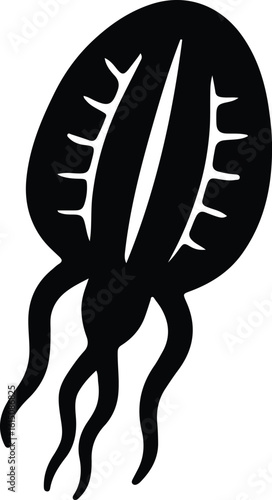 Silhouette Nematocyst jellyfish black and white simple illustration vector illustrator