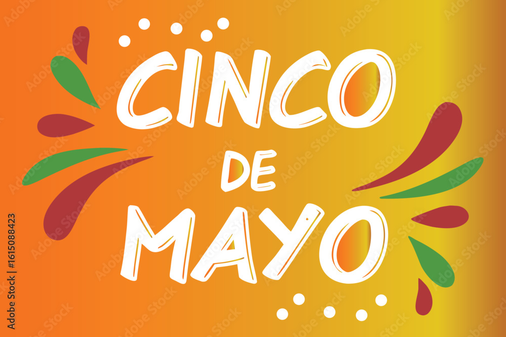 Fototapeta premium Cinco De Mayo Festive: A vibrant illustration captures the spirit of Cinco de Mayo, a colorful scene celebrating heritage. A joyful and festive event.