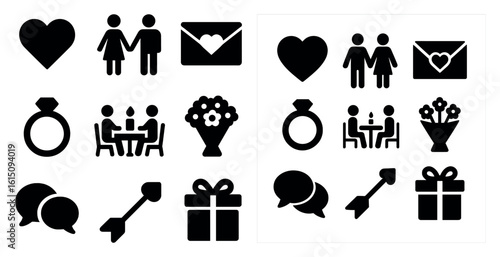 set of silhouettes of people