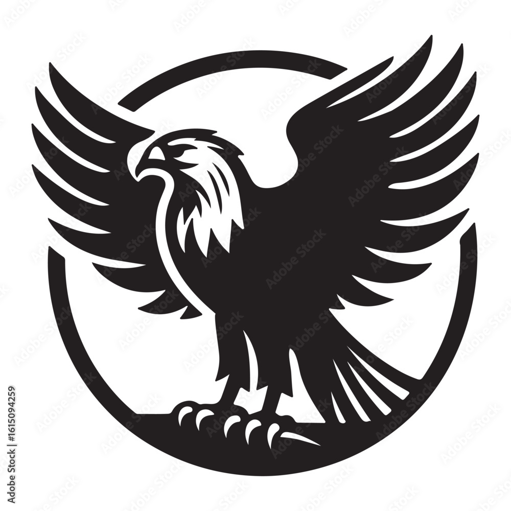 Fototapeta premium A black silhouette of an Eagle vector