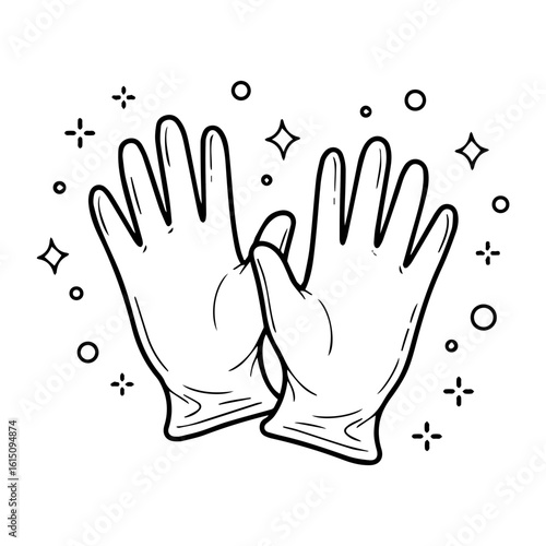 Medical Gloves Vector Illustration Representing Hygiene and Protection