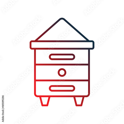 apiary gradient outline icon with white background vector stock illustration