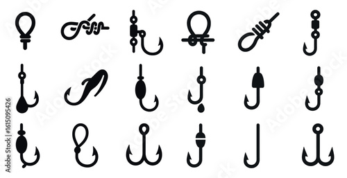 vector set of fishing hook