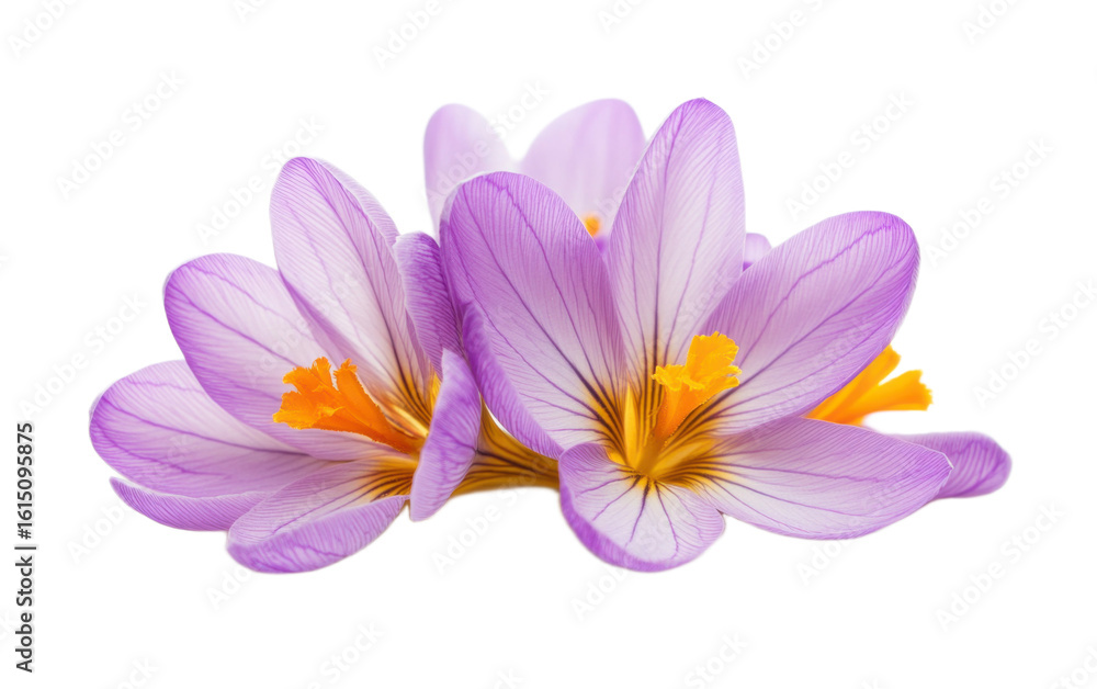 Fototapeta premium Saffron crocus flower on white background,png