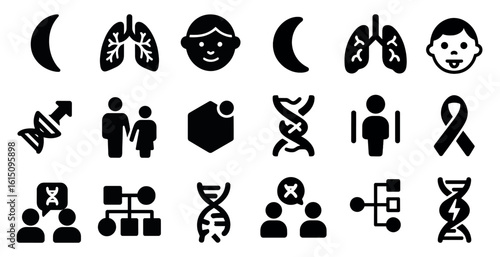 set of silhouettes of food