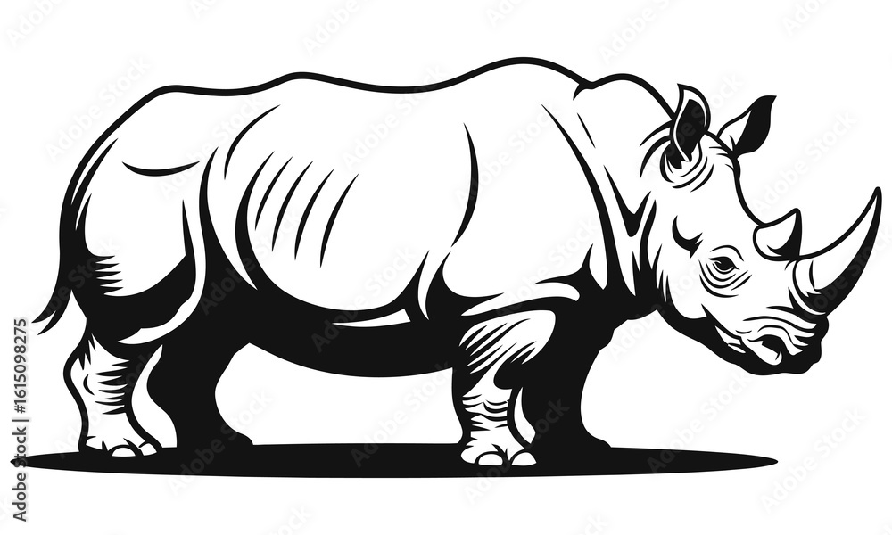 Fototapeta premium rhino on white