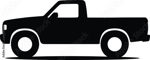 Silhouette pickup truck automotive vehicle transportation icon vector illustrator