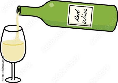 ワインボトルとワイングラス