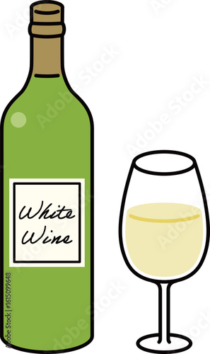 ワインボトルとワイングラス