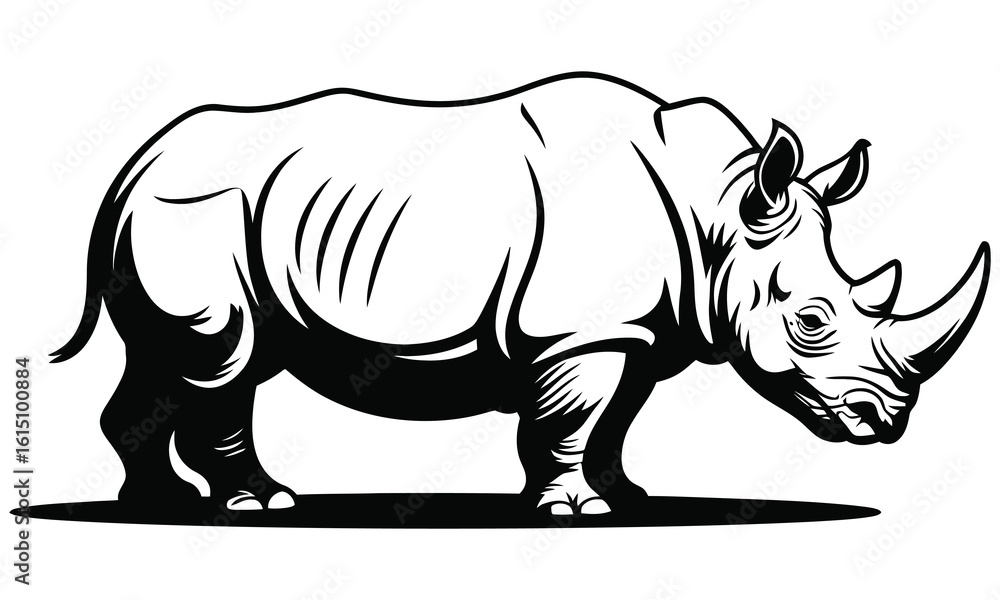 Fototapeta premium rhino on white background