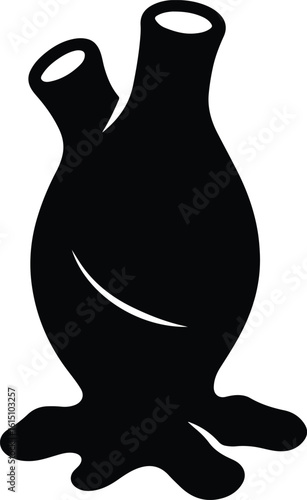 Silhouette sea squirt ascidian marine invertebrate black vector illustrator