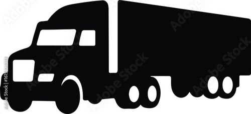Silhouette semi truck transportation freight truck trailer vector illustrator