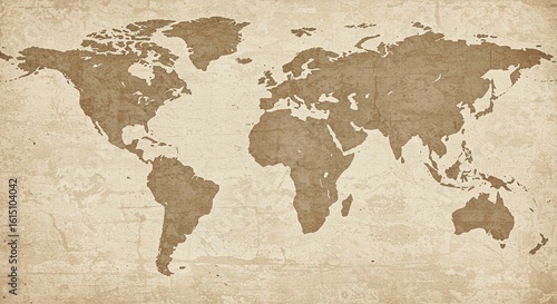 Fototapeta Naklejka Na Ścianę i Meble -  Vintage world map parchment texture