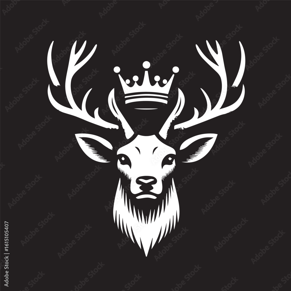 Fototapeta premium deer logo wearing a crown