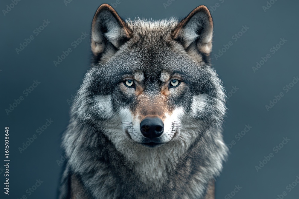 Fototapeta premium Powerful wolf with piercing eyes isolated