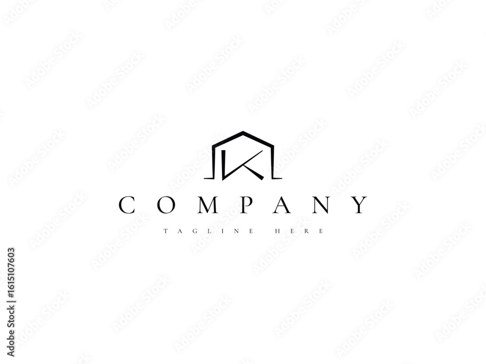 Fototapeta premium modern and simple letter K logo design