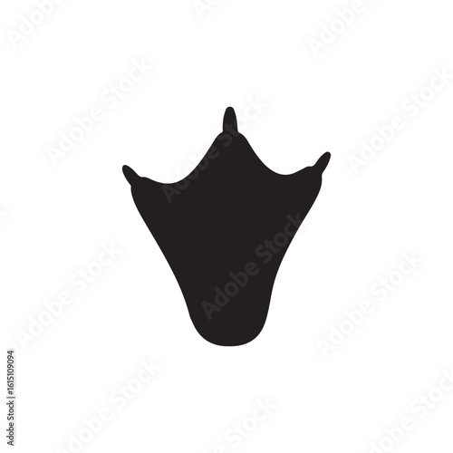 Penguin footprint silhouette vector flat illustration design on white background
