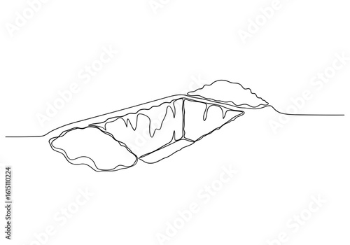 Vector art of a simple line drawing of a hole in the ground