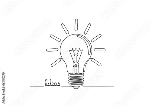Vector art of a glowing lightbulb symbolizing bright ideas and innovation