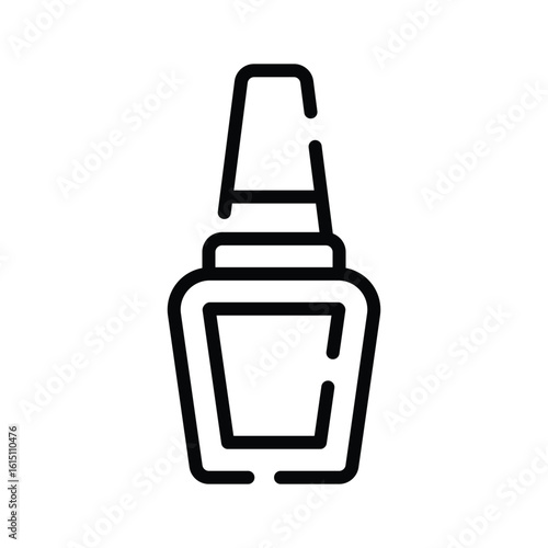 A trendy outline icon of nail paint bottle