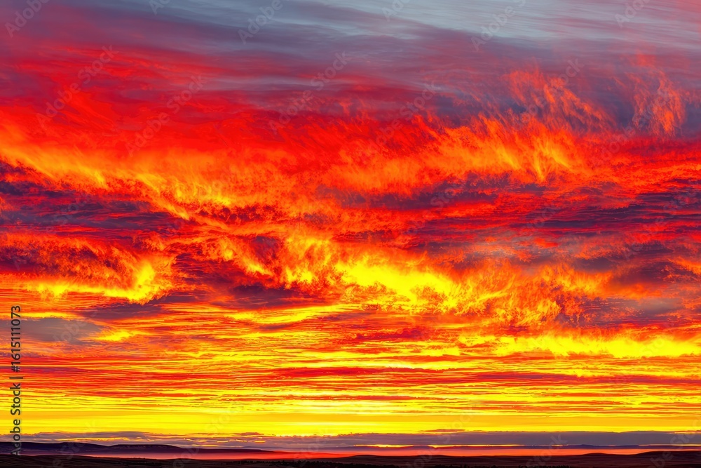 Obraz premium Fiery sunset cloudscape