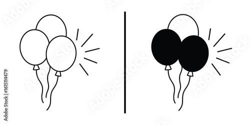 Balloons Illustration: A set of balloons in different colors, set in the illustration. 
