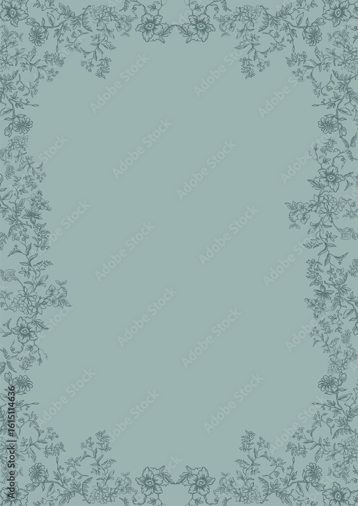 Fototapeta premium Toile de Jouy - a modern interpretation of vintage style. Ideal for covers, wedding design, branding, backgrounds.