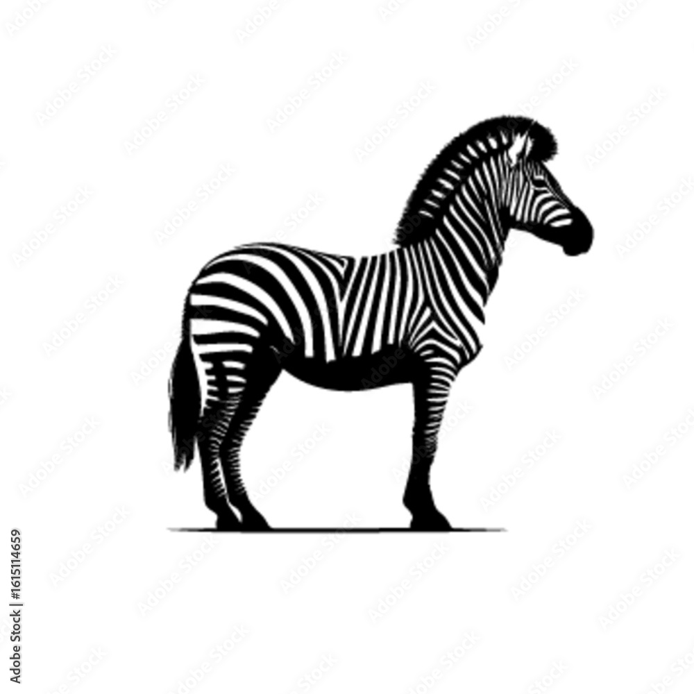 Obraz premium Elegant Zebra Silhouette – Wildlife Safari Animal Vector Design