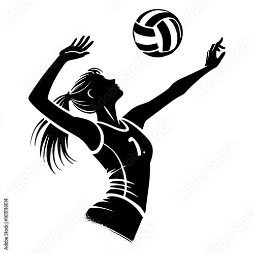 Female Volleyball Player Raises Her Hands To Set The Ball