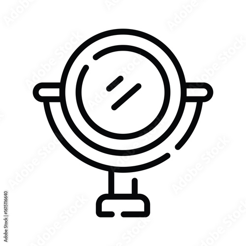 An editable outline icon of tabletop vanity mirror
