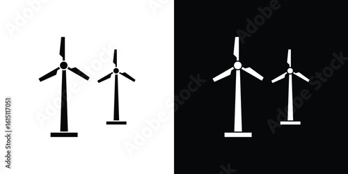 Wind turbine icon, vector flat icon. Flat illustration.