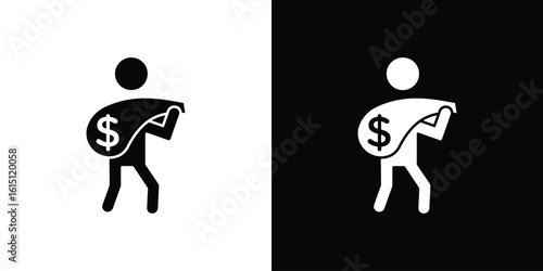 Robbery icon, vector flat icon. Flat illustration.