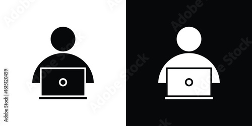 Programmer icon, vector flat icon. Flat illustration.