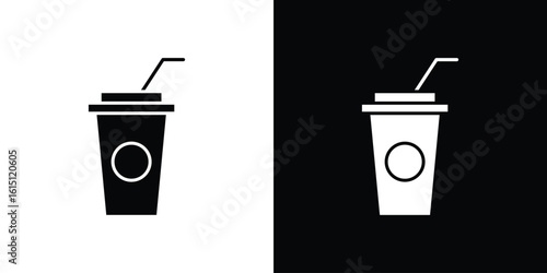 Plastic drinking cup icon, vector flat icon. Flat illustration.