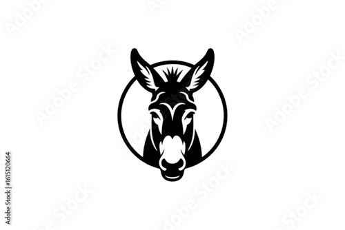 Donkey Head Emblem animal silhouette