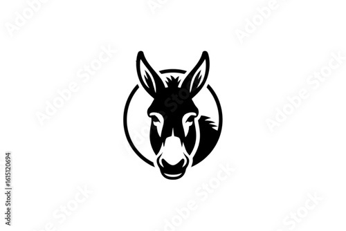 Donkey Head Emblem animal silhouette