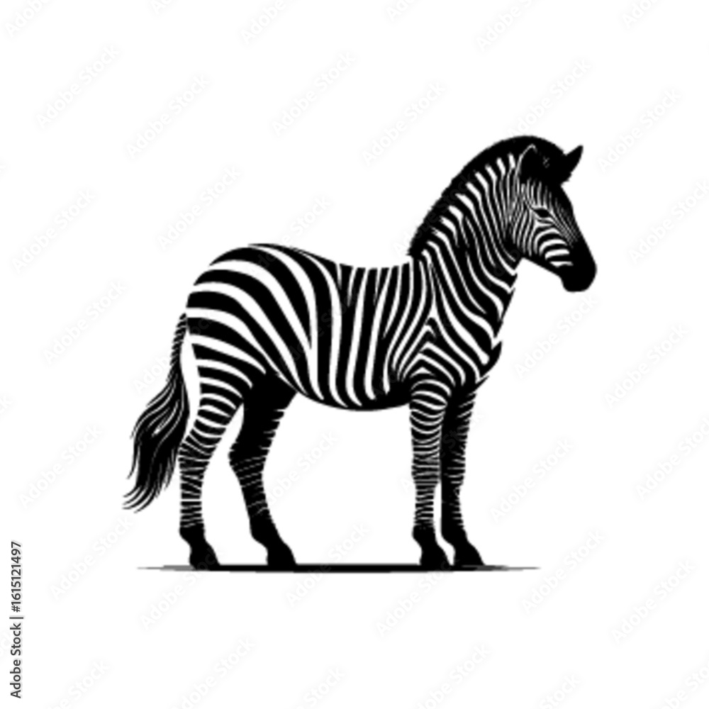 Obraz premium Cute Baby Zebra Vector – Adorable African Wildlife Illustration