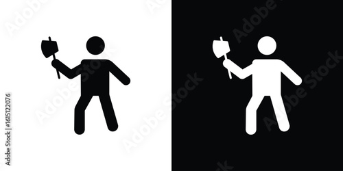 Lumberjack icon, vector flat icon. Flat illustration.