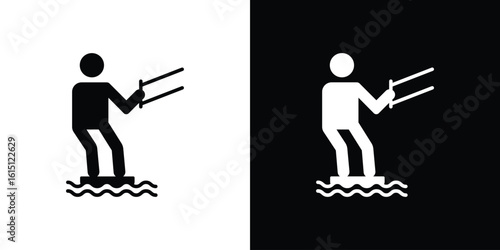 Kitesurf sign icon, vector flat icon. Flat illustration.