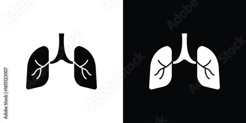 Human lungs icon, vector flat icon. Flat illustration.