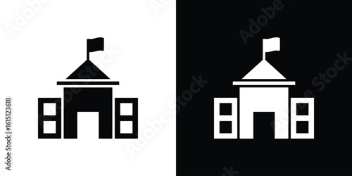 Government building icon, vector flat icon. Flat illustration.