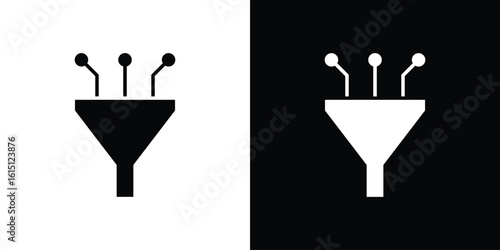 Funneling data icon, vector flat icon. Flat illustration.