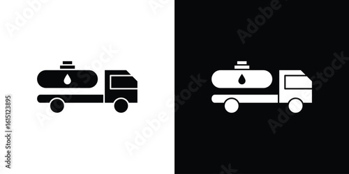 Fuel truck icon, vector flat icon. Flat illustration.