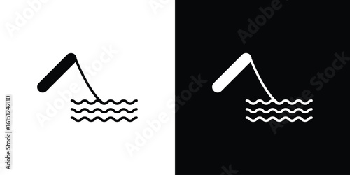 Fishing icon, vector flat icon. Flat illustration.